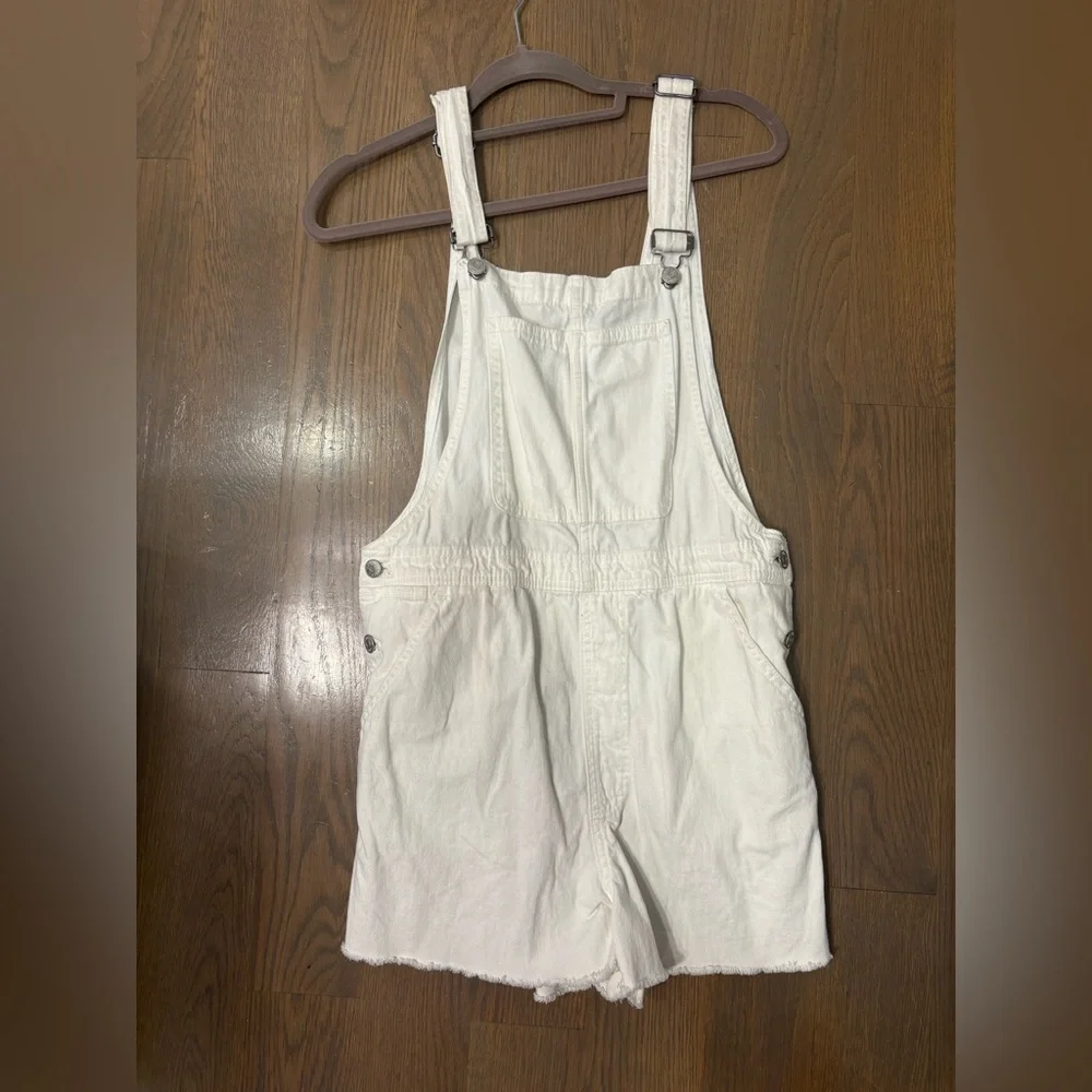 White Madewell Overall Shorts - Picture 1 of 3